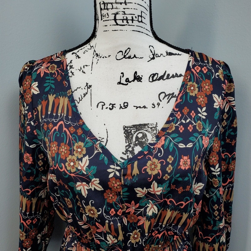 Wish Sheath Dress Womens Medium Multi Floral Lined Balloon Sleeve Keyhole Beck‎ - Picture 3 of 9